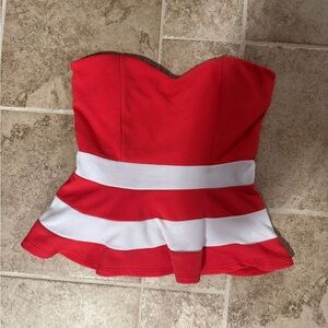 Strapless Peplum Top